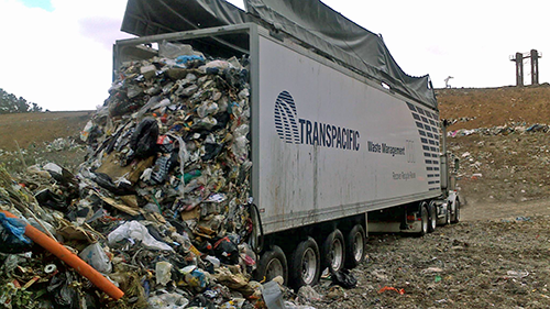 Trailer with Speedster unloading waste